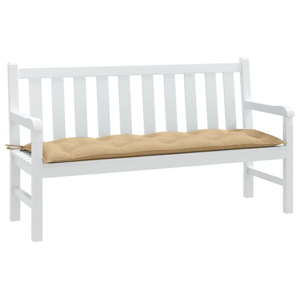 vidaXL Coussin de banc de jardin beige m&eacute;lang&eacute; 150x50x7 cm tissu