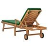 vidaXL Chaise longue avec coussin Bois de teck solide Vert
