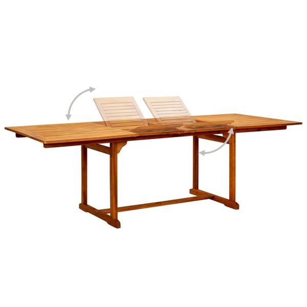 vidaXL Table &agrave; d&icirc;ner de jardin (160-240)x100x75cm Bois d'acacia massif