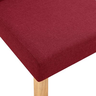 vidaXL Chaises à manger lot de 2 rouge bordeaux tissu