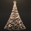 vidaXL Arbre de No&euml;l avec poteau en m&eacute;tal 1400 LED blanches chaudes 5m