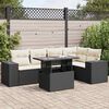 vidaXL Salon de jardin 6 pcs avec coussins noir r&eacute;sine tress&eacute;e