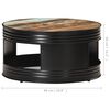 vidaXL Table basse Noir 68x68x36 cm Bois de r&eacute;cup&eacute;ration massif