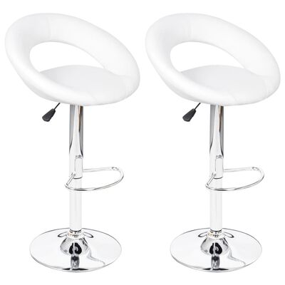 vidaXL Tabourets de bar lot de 2 blanc similicuir