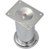 4 pieds ronds de canapé en Nickel brossé 120 mm