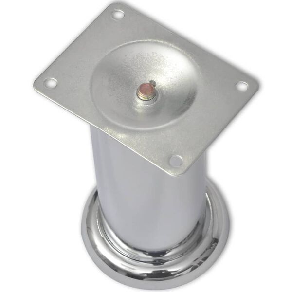 4 pieds ronds de canapé en Nickel brossé 120 mm