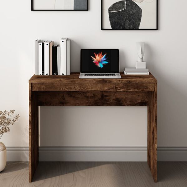 vidaXL Bureau Chêne fumé 90x40x72 cm Bois d'ingénierie