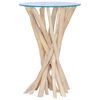 vidaXL Table basse avec dessus en verre 35x35x50cm Bois de teck massif