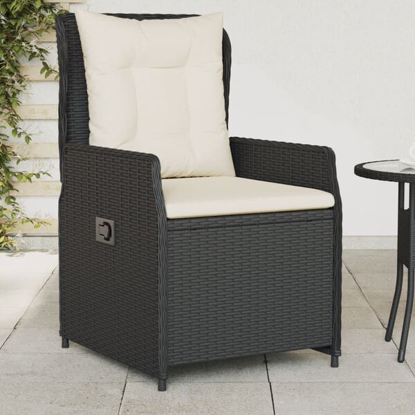 vidaXL Chaises inclinables de jardin lot de 2 noir r&eacute;sine tress&eacute;e