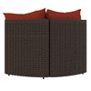 vidaXL Canap&eacute;s d'angle de jardin et coussins2pcs marron r&eacute;sine tress&eacute;e