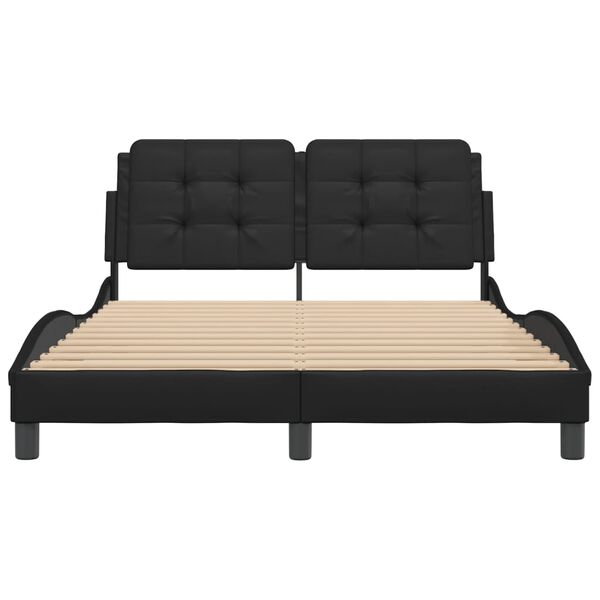 vidaXL Cadre de lit sans matelas Zadar noir 137x190 cm similicuir