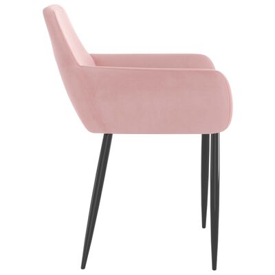 vidaXL Chaises à manger lot de 2 Rose Velours