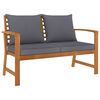 vidaXL Banc de jardin 120cm et coussin gris fonc&eacute; Bois solide d'acacia