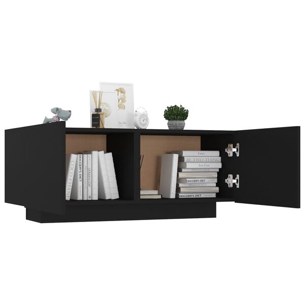 vidaXL Table de chevet noir 100x35x40 cm bois d'ing&eacute;nierie
