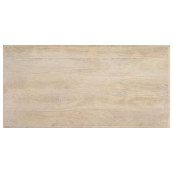 vidaXL Table à dîner Blanc 120x60x75 cm Bois de manguier massif