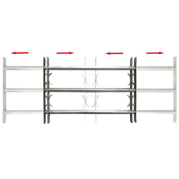 vidaXL Grille r&eacute;glable de s&eacute;curit&eacute; de fen&ecirc;tres et 3 barres 700-1050 mm