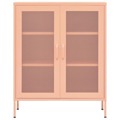 vidaXL Armoire de rangement Rose 80x35x101,5 cm Acier