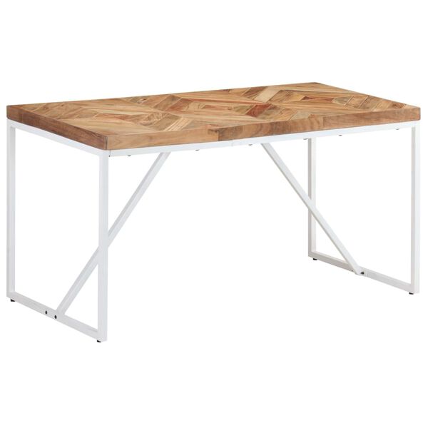 vidaXL Table &agrave; manger 140x70x76 cm Bois massif d'acacia et de manguier