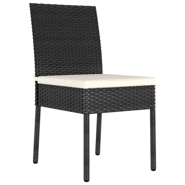 vidaXL Chaises &agrave; manger de jardin lot de 4 R&eacute;sine tress&eacute;e Noir
