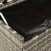 vidaXL Boîte de rangement de jardin et roues gris résine tressée