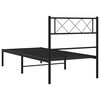 vidaXL Cadre de lit métal sans matelas avec tête de lit noir 100x190cm