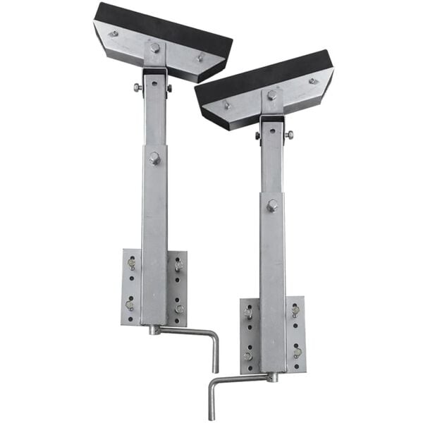 Set de 2 supports &agrave; barre inclinable 63 - 88 cm pour remorque &agrave; bateau