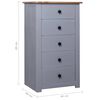 vidaXL Buffet Gris 46x40x89 cm Pin Gamme Panama