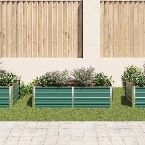 vidaXL Jardinière 160 x 80 x 45 cm Acier galvanisé Vert
