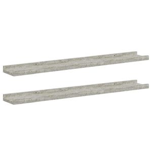 vidaXL &Eacute;tag&egrave;res murales 2 pcs Gris b&eacute;ton 80x9x3 cm