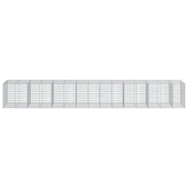 vidaXL Panier gabion avec couvercle 750x100x100 cm fer galvanis&eacute;