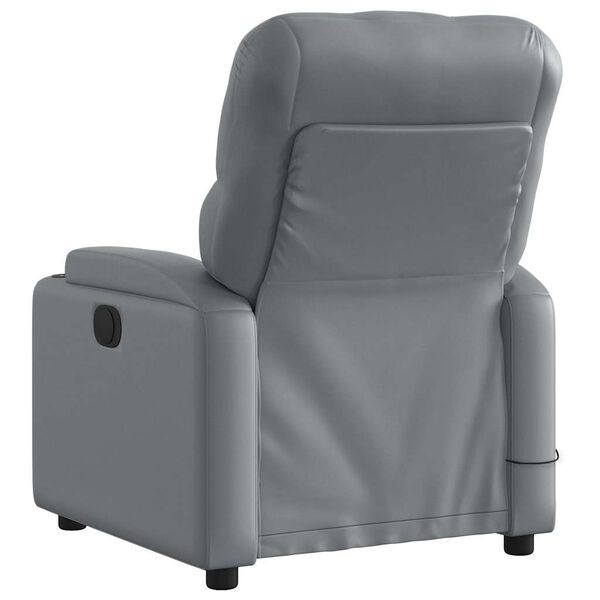 vidaXL Fauteuil de massage inclinable gris similicuir