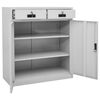 vidaXL Armoire de bureau Gris clair 90x40x102 cm Acier