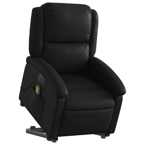 vidaXL Fauteuil inclinable de massage électrique noir similicuir