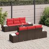 vidaXL Ensemble de canapé de jardin 7 pcs Marron polyrotin