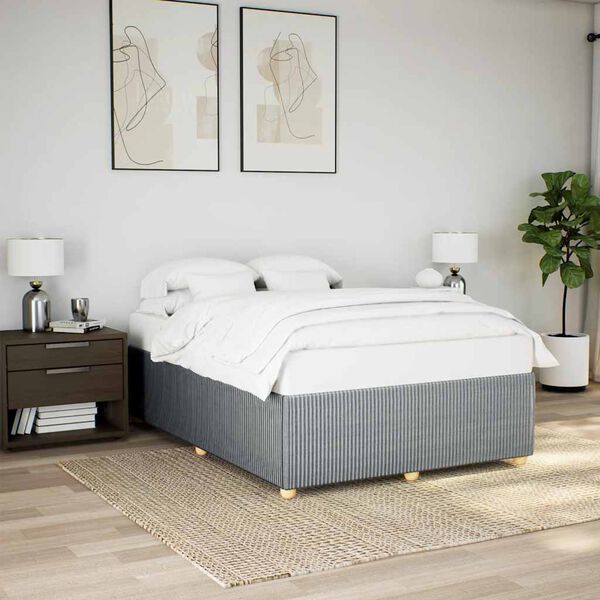 vidaXL Cadre de lit sans matelas gris clair tissu