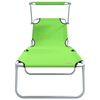 vidaXL Chaise longue pliable avec auvent acier vert pomme