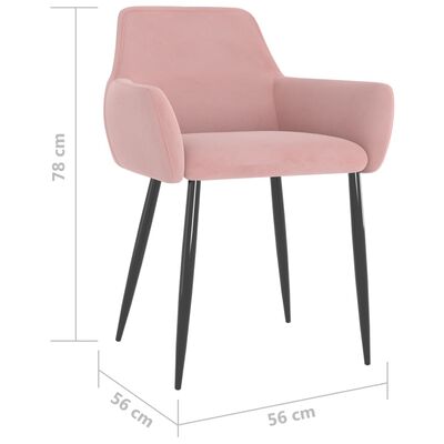 vidaXL Chaises à manger lot de 2 Rose Velours