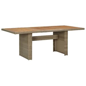 vidaXL Table &agrave; manger de jardin Marron 200x100x74 cm R&eacute;sine tress&eacute;e