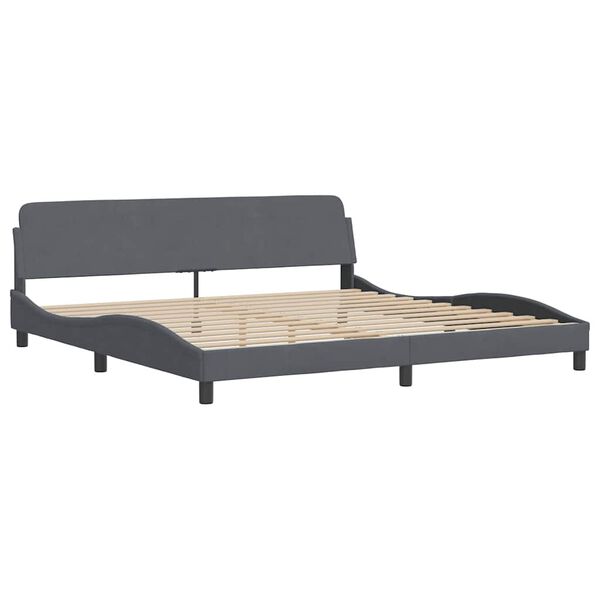 vidaXL Cadre de lit sans matelas gris fonc&eacute; 193x203 cm velours