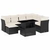 vidaXL Salon de jardin 8 pcs avec coussins noir r&eacute;sine tress&eacute;e