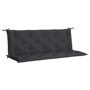 vidaXL Coussin de banc de jardin noir 150x(50+50)x7 cm tissu oxford