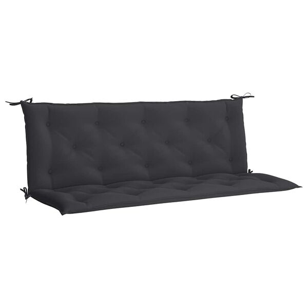 vidaXL Coussin de banc de jardin noir 150x(50+50)x7 cm tissu oxford
