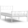 vidaXL Cadre de lit m&eacute;tal sans matelas et pied de lit blanc 100x200 cm
