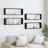 vidaXL &Eacute;tag&egrave;res cube murales 4 pcs Noir 80x15x26,5cm bois d'ing&eacute;nierie