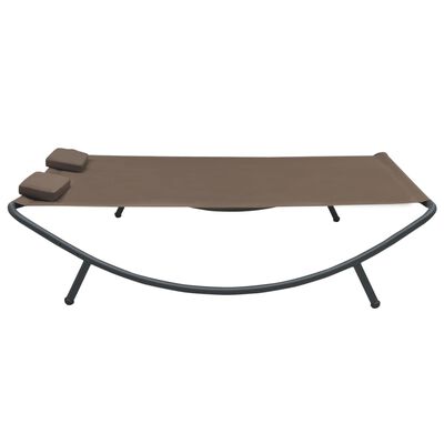 vidaXL Chaise longue d'extérieur Tissu Marron