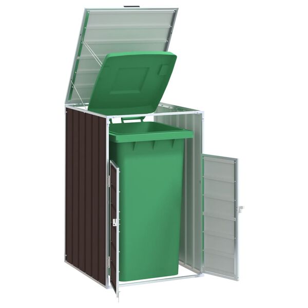 vidaXL Rangement &agrave; roulettes pour poubelles pour bac unique acier