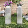 vidaXL Support de Plante 2 pcs Argent 24 x 24 x 75 cm Acier galvanisé