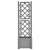 vidaXL Jardinière avec treillis 43x43x142 cm PP Gris pierre