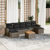 vidaXL Salon de jardin 8 pcs avec coussins gris r&eacute;sine tress&eacute;e