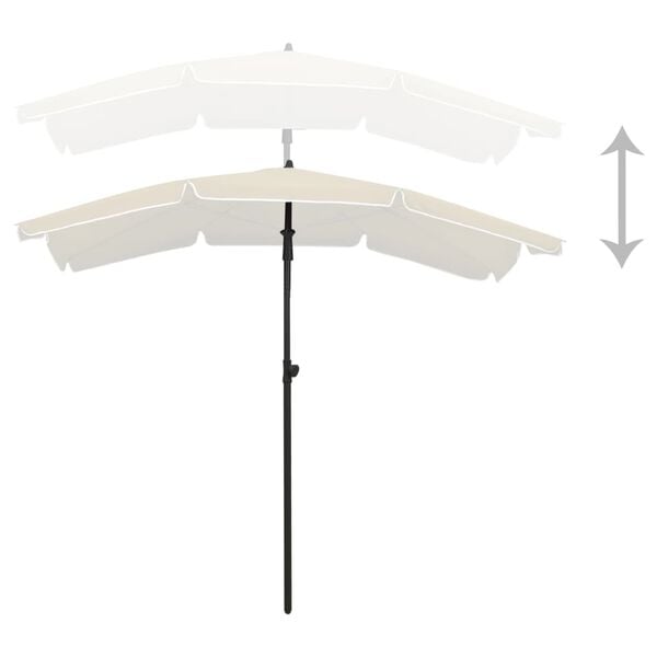 vidaXL Parasol de jardin avec mât 200x130 cm sable